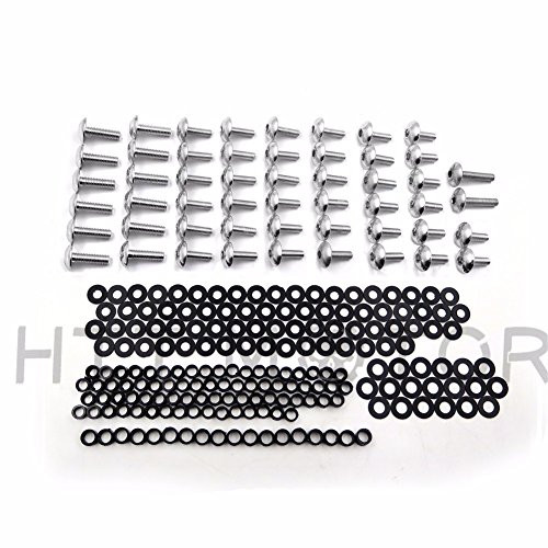 HTTMT MT215 013 RD  Silver Normal Fairing Bolts Compatible with 1999 2002 Yamaha YZF R6 YZF R6 Yzfr6