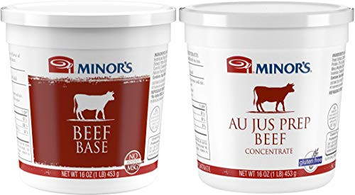 Minor s Beef Flavored Base Variety  includes 16oz minor beef au jus 1 original minor beef base