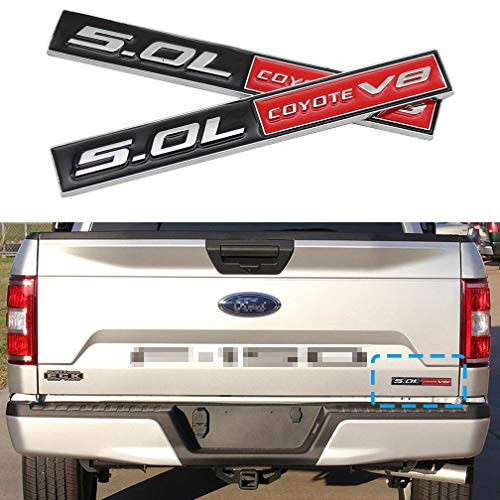50L Coyote V8 Emblem Car Side Door Fender Badge Sticker Decal Metal Fit for Ford Mustang GT F150  2PCS