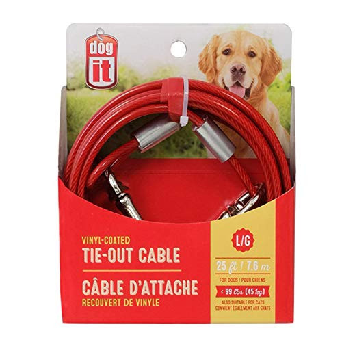 Avenue Tether Dog Tie Out Cable Large 25 Feet Red