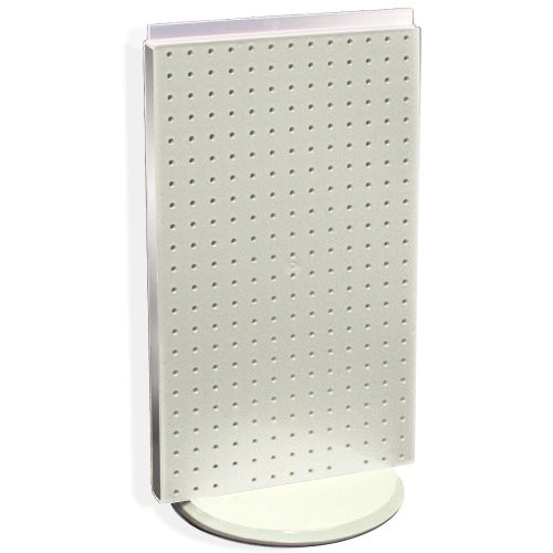 Azar 700513 WHT Pegboard Two Sided Counter Display White Solid Pegboard