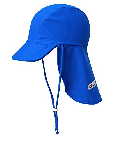 VAENAIT BABY Infant   Kids Boys Sun Protection Sporty Flap Swim hat UV UPF 50  Flap Cap Blue L