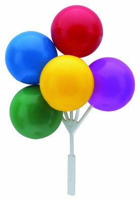 Balloon Bouquet Cluster Cake Topper Decorative Picks   3 pcs  MultiColor