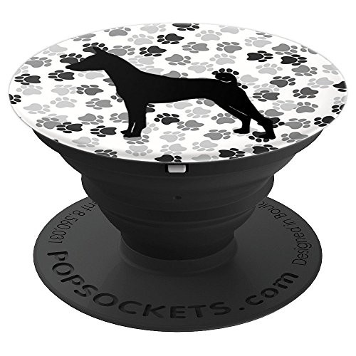 Basenji Dog Silhouette with cute Paw Prints PopSockets Grip and Stand for Phones and Tablets Basenji Dog Silhouette with cute Paw Prints PopSockets Grip and Stand for Phones and Tablets