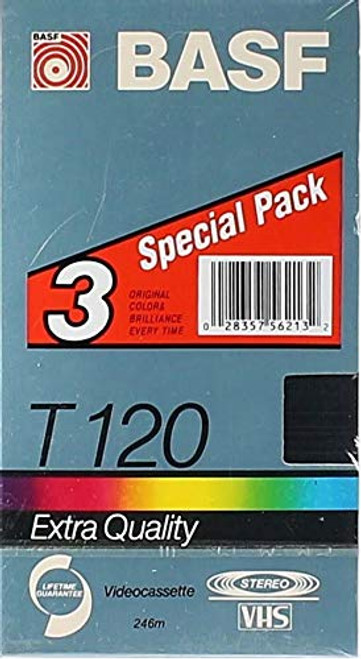 BASF 3 Pack Special T120 Extra Quality Video Cassette VHS Tapes VHS Video Tapes Stereo VHS