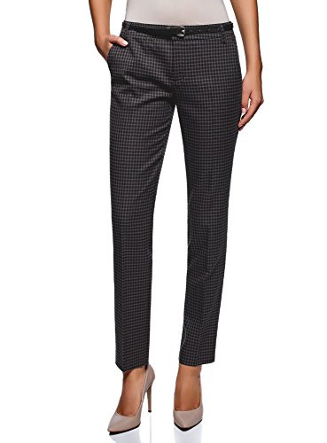 oodji Ultra Women s Basic Belted Trousers Blue 4