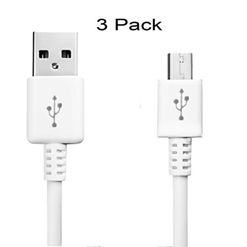 [3 Pcs] XBOX ONE Micro USB Charger Cable,iEugen 6.6 ft PS4 Controller Charger Dualshock 4 USB Charging Cable for PS4 Pro Slim/XBOX ONE/Micro USB Device (white)