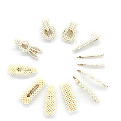 12 Pcs Fashion Pearl Hair Pins Clips Barrette Decorative Bobby Pins Alligator Clips for Party Wedding Girl Women Hair Accessories 12 Pcs Fashion Pearl Hair Pins Clips Barrette Decorative Bobby Pins Alligator Clips for Party Wedding Girl Women Hair Accessories