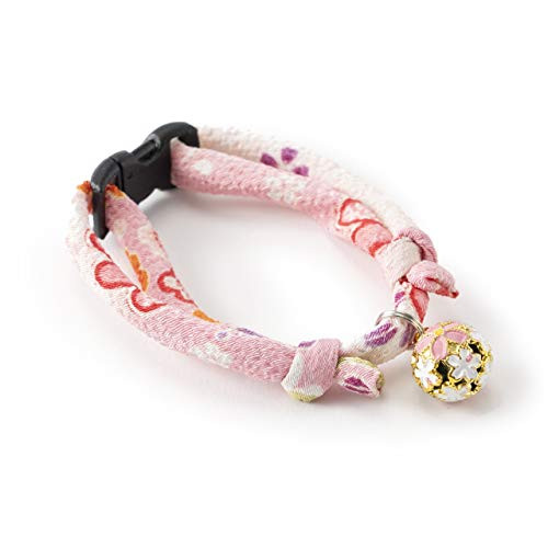 Necoichi Chirimen Sakura Cat Collar  Pink