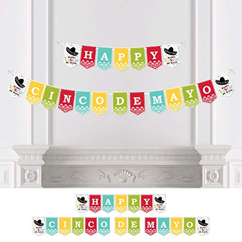 Big Dot of Happiness Cinco de Mayo   Mexican Fiesta Party Bunting Banner   Serape Sombrero Party Decorations   Happy Cinco De Mayo