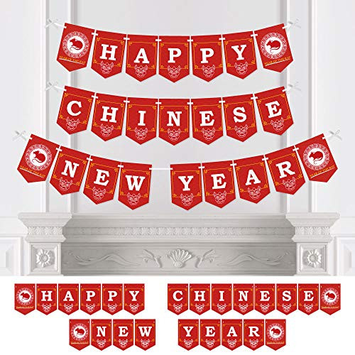 Big Dot of Happiness Chinese New Year   2020 Year of the Rat Party Bunting Banner Year Party Decorations   Happy Chinese Year