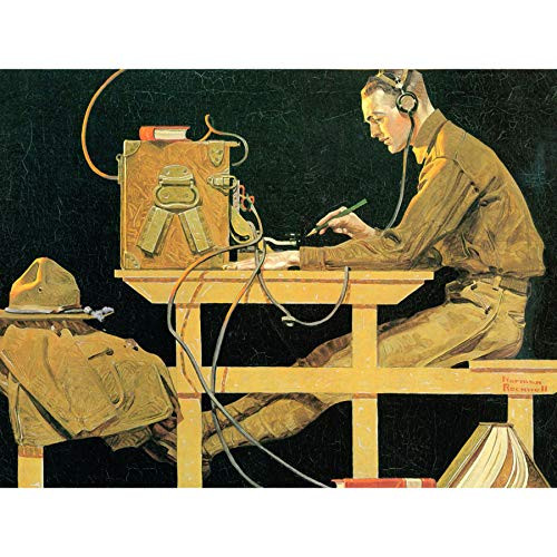 Wee Blue Coo Prints WAR 1917 RADIO OPERATOR MORSE CODE FINE ART PRINT POSTER 30x40cm