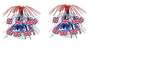 Beistle 57371 British Flag Mini Cascade Centerpiece 75 Inch  2 Pack