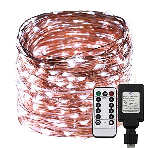 Ruichen Dimable Led String Lights Plug in with Remote Timer 50M 165Ft 500 LEDs Copper Wire Fairy Starry Lights UL Listed for Bedroom Garden Parties Wedding Christmas White Ruichen Dimable Led String Lights Plug in with Remote Timer 50M 165Ft 500 LEDs Copper Wire Fairy Starry Lights UL Listed for Bedroom Garden Parties Wedding Christmas White