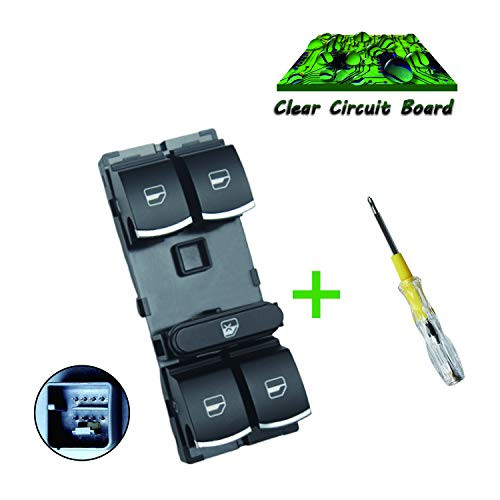 Beneges Master Power Window Switch Compatible with 2005 2014 Volkswagen CC Golf Tiguan Touran Vento Jetta Passat MK5 MK6 Front Left Driver Side Control Switch 5K4959857 1K4959857A