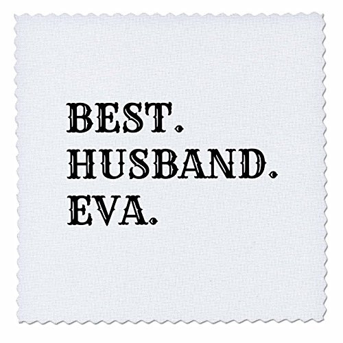 3dRose qs 180079 1 Best Husband Eva Black Lettering on White Background Quilt Square 10 by 10 Inch