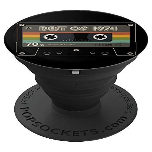 Best of 1974 Cassette Tape 45 Years Old Vintage 45th B day PopSockets Grip and Stand for Phones and Tablets