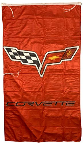 Che VROLET Corvette C6 Vertical RED Flag Banner 3 X 5 ft