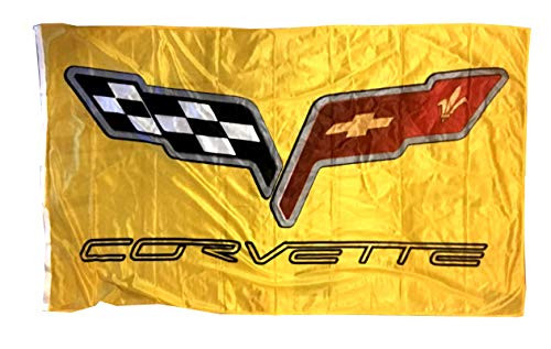 Chevrolet Corvette C6 Yellow 2020 Flag Banner 3 X 5 ft