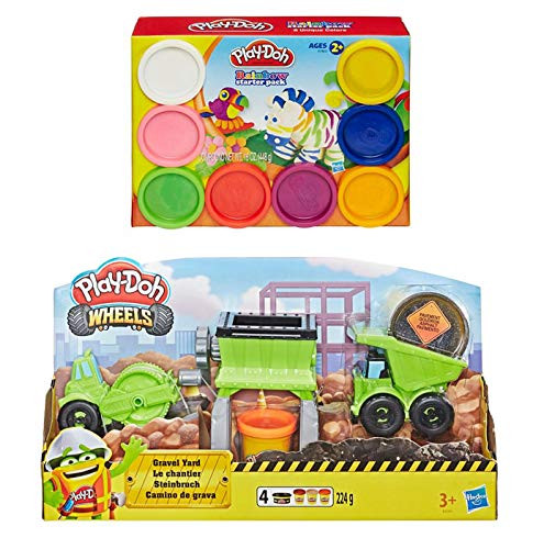 PD Play Doh Wheels Gravel Yard Construction Toy Play Set   Play Doh Rainbow Starter Pack