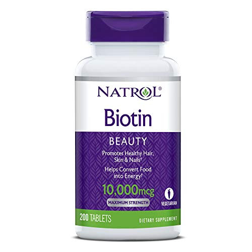 Natrol Biotin Beauty Tablets Promotes Healthy Hair Skin   Nails Helps Support Energy Metabolism Helps Convert Food Into Energy Maximum Strength 10 000mcg 200Count