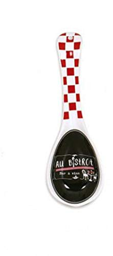 Ceramic Spoon Rest with Black Red French Bistro Design   925