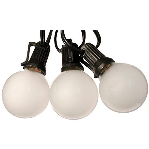 Globe Light Strand Black 50ft Frosted bulbs   Wedding Lights G40 Globe Lights