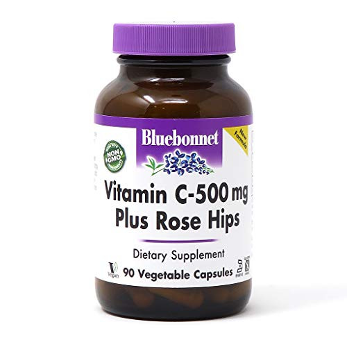 BlueBonnet Nutrition Vitamin C 500 mg Plus Rose Hips Vegetable Capules for Immune Health for Antioxidant Protection Soy Free Gluten Free Non GMO Kosher Dairy Free Vegan 90 Count BlueBonnet Nutrition Vitamin C 500 mg Plus Rose Hips Vegetable Capules for Immune Health for Antioxidant Protection Soy Free Gluten Free Non GMO Kosher Dairy Free Vegan 90 Count