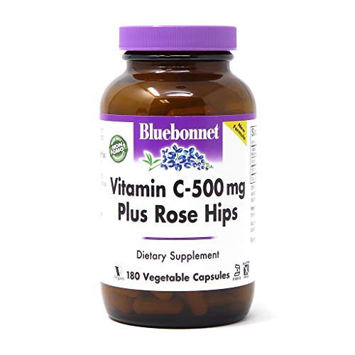 BlueBonnet Vitamin C 500 mg Plus Rosehips Vegetable Capsules 180 Count BlueBonnet Vitamin C 500 mg Plus Rosehips Vegetable Capsules 180 Count