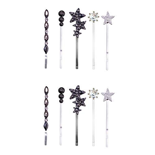 10PCS Bobby Pins Set Rhinestone Bobby Pin Pearl Metal Hair Clip Crystal Decorative Bobby Pins for Women  Color 4