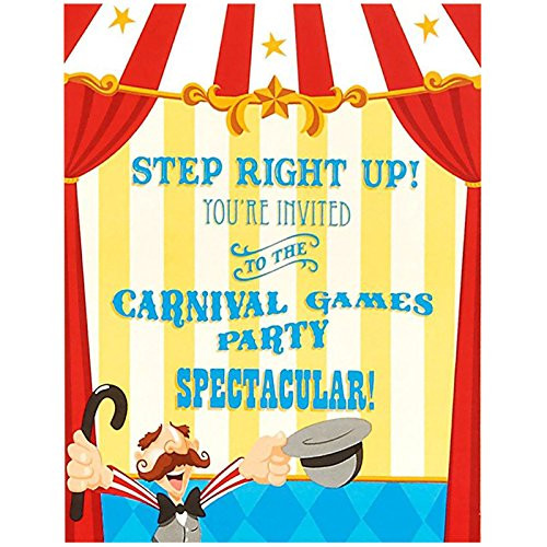 BirthdayExpress Carnival Games Party Supplies - Invitations (8)