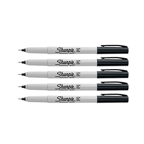 Sharpie Permanent Markers Ultra Fine Point 5 Count  BLACK