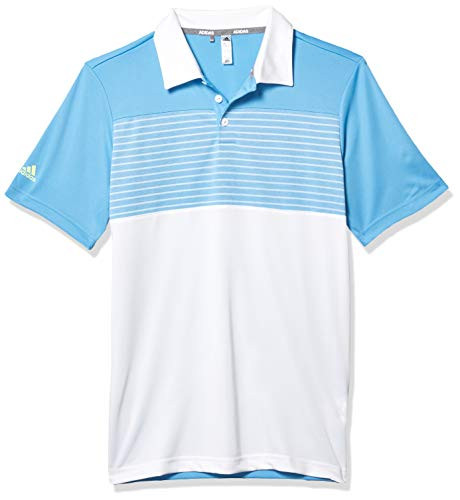 adidas Golf Engineered Stripe Polo Shirt Light Blue Large