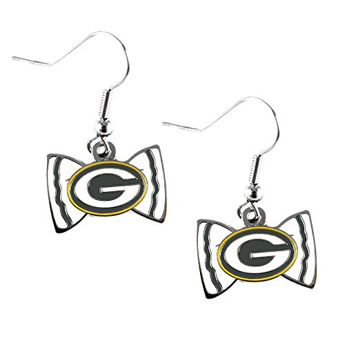 Sports Team Green Bay Packers Bow Tie Dangle Earring Set