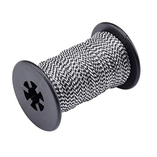 Ww Zat Archery Bow String Serving Thread Wear Resistant Material 985 Foot spools  30 Meter Roll  0018  0021  0025  Protect and Repair for Various Bow?Pack of 1?  Black and White?0018  ?