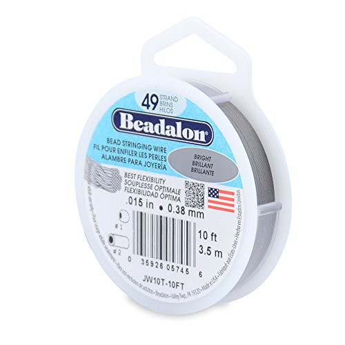 Beadalon 49 Strand Stainless Steel Bead Stringing Wire, 10'