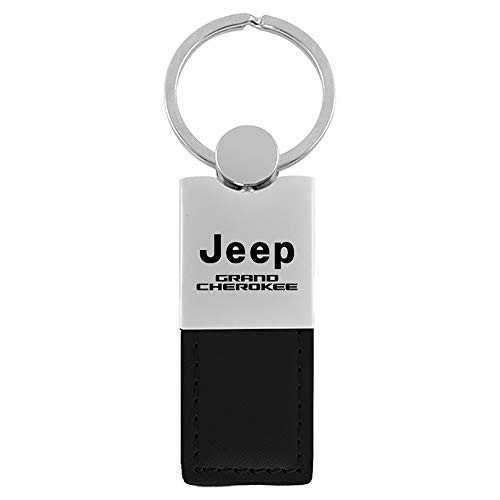 Au TOMOTIVE GOLD Inc Duo Leather Chrome Key Fob for Jeep Grand Cherokee  Black Au TOMOTIVE GOLD Inc Duo Leather Chrome Key Fob for Jeep Grand Cherokee  Black