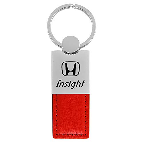 Au Tomotive Gold INC Honda Insight Red Leather Chrome Car Fob Key Chain Ring