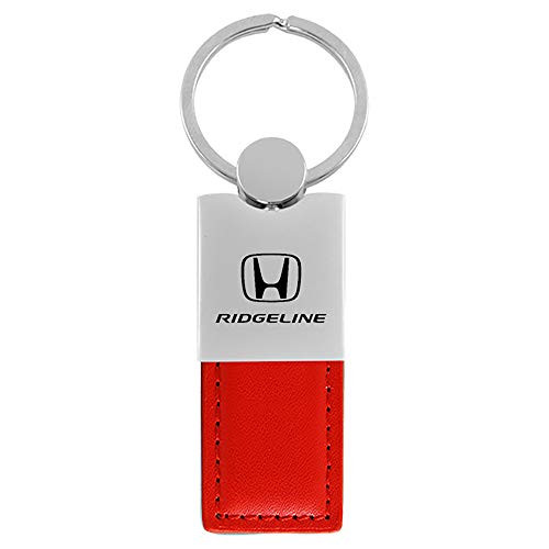 Au Tomotive Gold INC Honda Ridgeline Red Leather Chrome Car Fob Key Chain Ring