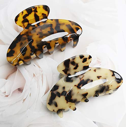 HH LL Hair Clips Tortoise shell Claw Cellulose Acetate Jaw Clip Celluloid French Design Hair Barrettes Grip Leopard Print Clamps for Women