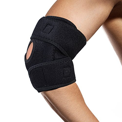 Glevel Adjustable Tennis Elbow Braces Breathable Neoprene Elbow Support Brace Elastic One Size Compression Sports Elbow Guard Protector Pad for Golfers Elbow Recovery