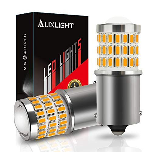 AUXLIGHT 1156 BA15S 1003 1141 7506 1156A LED Bulbs Amber Yellow Ultra Bright 57 SMD LED Replacement for Blinker Lights Turn Signal Parking or Running Lights Brake Tail Lights  Pack of 2
