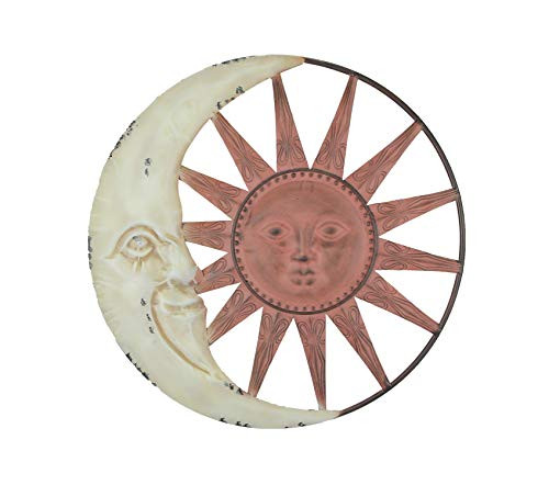 Chesapeake Bay Ltd Distressed Tuscan Enamel Finish Metal Celestial Sun and Moon Indoor Outdoor Wall Art Chesapeake Bay Ltd Distressed Tuscan Enamel Finish Metal Celestial Sun and Moon Indoor Outdoor Wall Art