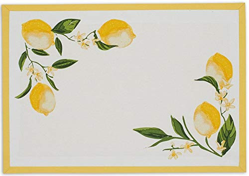 Design Imports Lemon Bliss Table Linens 13 Inch by 19 Inch Placemat Lemon Bliss Printed