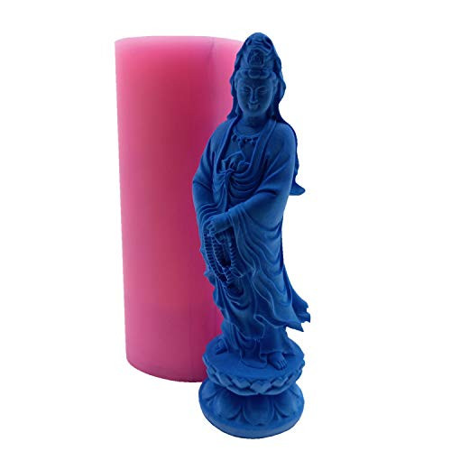 Buddha Candle Mold Avalokitesvara Design Silicone Mold Mould for Candle Making Decorating Aroma Gypsum Resin Crafts Molds