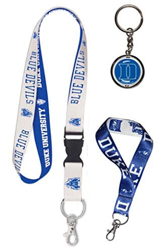 Bundle 3 Items  Duke University Blue Devils 1 Lanyard Retro Edition 1 Key Strap and 1 Spinner Key Ring