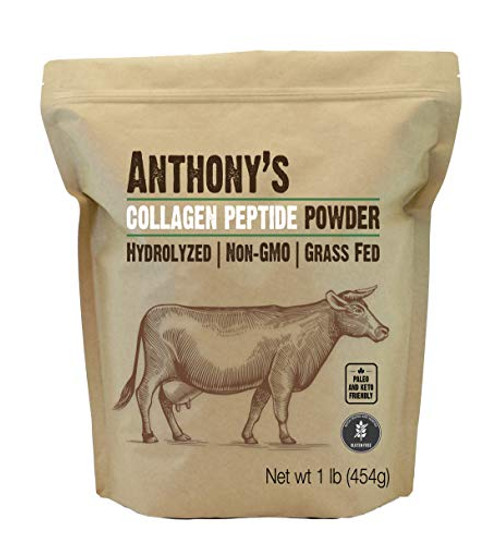 Anthony s Collagen Peptide Powder 1 lb Pure Hydrolyzed Gluten Free Keto and Paleo Friendly Grass Fed Unflavored Non GMO Anthony s Collagen Peptide Powder 1 lb Pure Hydrolyzed Gluten Free Keto and Paleo Friendly Grass Fed Unflavored Non GMO