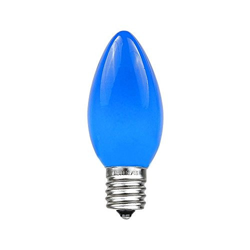 Novelty Lights 25 Pack C9 Ceramic Outdoor String Light Christmas Replacement Bulbs Blue E17 C9 Base 7 Watt