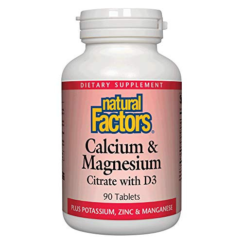 Natural Factors Calcium   Magnesium Helps Maintain Strong Bones and Teeth with Vitamin D3 and Magnesium 90 tablets  90 servings