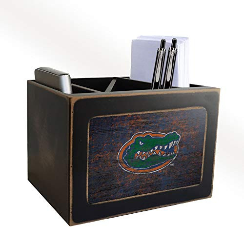 NCAA Florida Gators Distressed Team Logo Desktop Organizer with Color